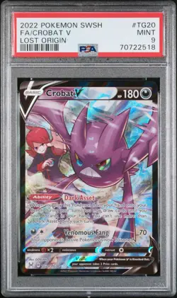 2022 Pokemon SWSH Lost Origin Crobat V Trainer Gallery #TG20/TG30 PSA 9 - Image 1