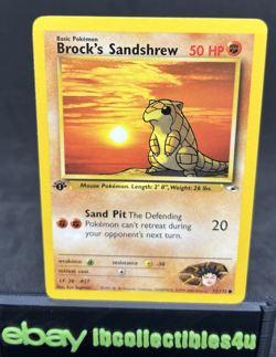 Brock’s Sandshrew 72/132 Gym Heroes 1st Edition Common Pokemon Card WOTC NM F/S - Image 1