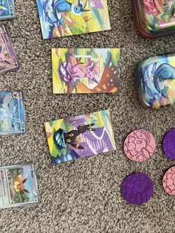 Pokemon Prismatic Evolutions Empty Tin & Promo Card Lot & Eevee Pokeball - Image 5