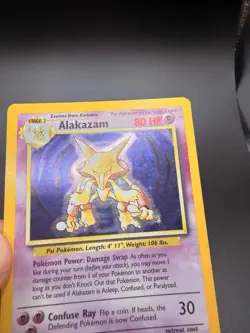 Alakazam Holo Rare Card 1/102 Base Set 1999 Unlimited Pokemon TCG Wotc Holo Lp - Image 2