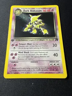 Pokemon TCG Dark Alakazam 1/82 Team Rocket 1st Edition Holo Rare 60 HP 1999 - Image 3