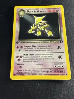 Pokemon TCG Dark Alakazam 1/82 Team Rocket 1st Edition Holo Rare 60 HP 1999 - Image 4
