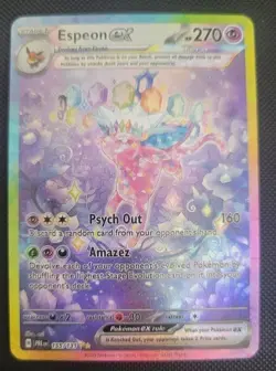 🔥CUST0M DISPLAY CARD🔥Espeon Ex Prismatic Evolutions 155/131 - Image 1