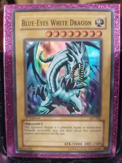 YuGiOh Blue Eyes White Dragon SKE-001 SUPER RARE 1st Edition NM - Image 1