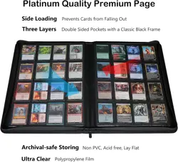 UltraSonic 16-Pocket Card Binder - Water-Resistant, Side Loading Design in Black - Image 5