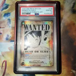 Monkey D. Luffy PSA 10 English One Piece OP13-118 Wanted Poster 2025 SP Alt Art - Image 1