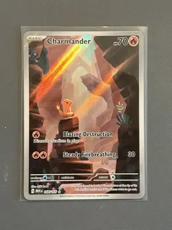 Pokemon TCG Charmander Scarlet Violet-151 Holo Illustration Rare Card 168/165 - Image 1