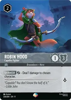 Disney Lorcana Fabled - 220 Robin Hood Capable Fighter, EPIC COLD FOIL - Image 1