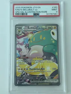 Pokemon Iono's Bellibolt ex 183/159 Journey Together SIR Holo PSA 9 - Image 1