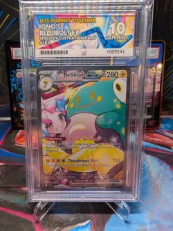 Pokemon Iono's Bellibolt Ex Journey Together 183/159 ACE 10 Perfect Sub Grades - Image 1
