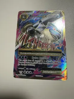 Pokemon Mega M Blastoise EX Card Hydro Bombard Attack 102/108 - Image 1