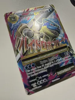 Pokemon Mega M Blastoise EX Card Hydro Bombard Attack 102/108 - Image 3