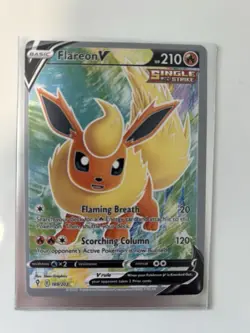 Pokemon TCG Flareon v Evolving Skies Holo Ultra Rare Full Art Card 169/203 - Image 1
