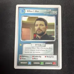 Star Trek CCG 1E WB 1994 WILLIAM T. RIKER Rare Card NEVER PLAYED Near Mint - Image 1