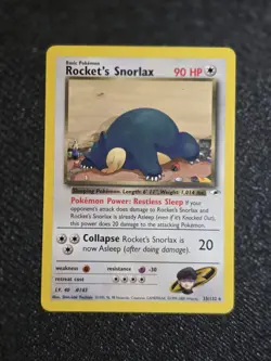 Pokemon TCG Rockets Snorlax 33/132 Gym Heroes Unlimited Card LP - Image 1
