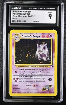 CGC 9 MINT Sabrina's Gengar 14/132 Gym Heroes Holo Pokemon Card - Image 1