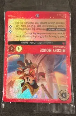 Disney Lorcana Mickey Mouse Pirate Captain Promo Glimmer Foil Card 18/P2, Sealed - Image 3
