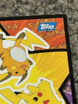 Pikachu & Raichu - Topps Pokemon First Movie Sticker Card - Pokemon TCG - BLUE - Image 3