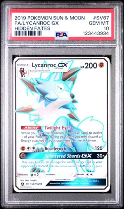 PSA 10 Lycanroc GX Hidden Fates SV76/SV94 GEM MINT Graded Pokemon Card - Image 1