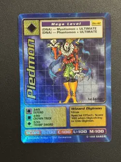 Digimon CCG Piedmon Bo-42 Holo 1st Edition Mega Card 1999 Bandai Vintage - Image 1
