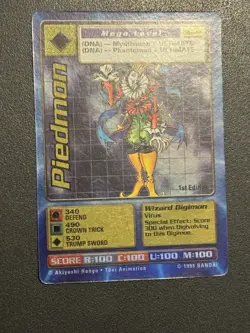 Digimon CCG Piedmon Bo-42 Holo 1st Edition Mega Card 1999 Bandai Vintage - Image 3