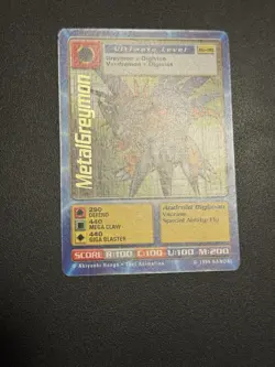 MetalGreymon Digimon CCG Bo-80 Ultimate Android Digimon English Card 1999 Bandai - Image 4
