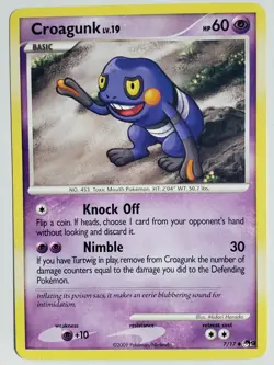 PROMO Croagunk 7/17 LP / VLP - POP SERIES 9 Pokemon Card - Midori Harada Art - Image 1
