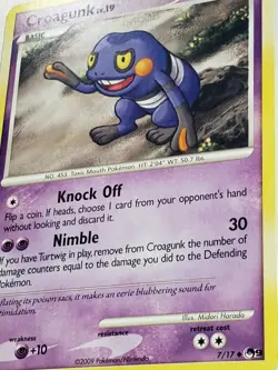 PROMO Croagunk 7/17 LP / VLP - POP SERIES 9 Pokemon Card - Midori Harada Art - Image 2