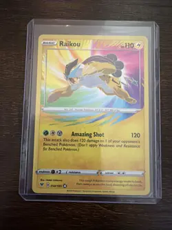 050/185 Raikou | Amazing Rare Holo Card Pokemon TCG Sword & Shield Vivid Voltage - Image 1