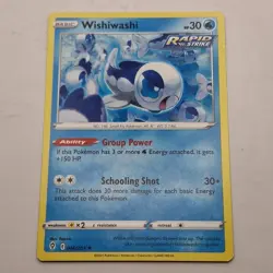 Wishiwashi Pokemon Card 046/203 Evolving Skies 2021 Basic Rare Water - Image 1