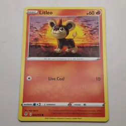 Litleo Pokemon Card 022/203 Evolving Skies 2021 Basic Common Fire - Image 1