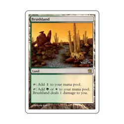 WOTC MtG 9th Ed Brushland (R) NM - Image 1