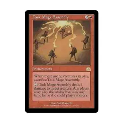 WOTC MtG Prophecy Task Mage Assembly (R) (Foil) EX - Image 1