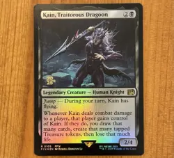 Kain, Traitorous Dragoon [Prerelease] R 0105, NM Foil Promo, MTG Final Fantasy - Image 1