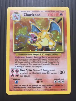 1999 Pokemon Charizard Base Set Holo Rare Unlimited 4/102 1999 WOTC LP+ CLEAN - Image 1