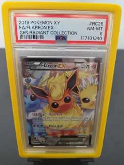 2016 Pokemon XY Generations Radiant Collection #RC28 FA Flareon EX PSA 8 NM-MT - Image 1