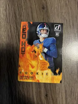 2025 Donruss Football Jaxson Dart Red Hot Rookies #RHR-JXD New York Giants RC - Image 1