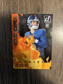 2025 Donruss Football Jaxson Dart Red Hot Rookies #RHR-JXD New York Giants RC - Image 3