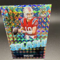 Panini Drake Maye New England Patriots Splash! Prizm #3 2025 Mosaic NFL Card - Image 1