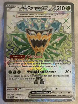 Pokemon TCG Teal Mask Ogerpon ex Ultra Rare Full Art Holo 190/167 SV06 EN 210HP - Image 1