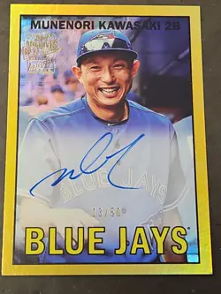 2025 Topps Archives - Fan Favorites Auto Munenori Kawasaki Gold /50 #67FFA-MK - Image 1