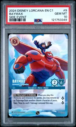 DISNEY LORCANA EN C1-LORCANA CHALLENGE PROMO BAYMAX - ARMORED COMPANION PSA 10 - Image 1