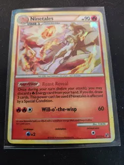 Pokemon Ninetales Holo Rare Card 7/123 Cracked Ice error - Image 1