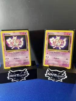 Two Card Lot Of Mewtwo Black Star Promo #3 Pokemon The First Movie 1999 WoTC MP - Image 1