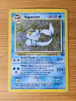 Vaporeon 12/64 Holo - Jungle Set WOTC Pokemon Card - HP 12/64 WOTC. - Image 1