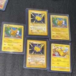 Pokemon TCG Base Set 1999 1st Edition English Pikachu 58/102 5-Card Lot - Image 1