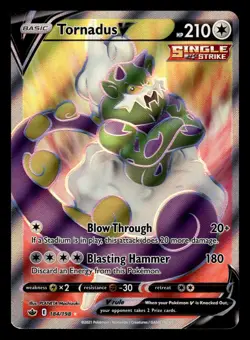 Tornadus V 184/198 Ultra Rare Chilling Reign Pokemon Card - Image 1