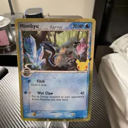 JUMBO Celebrations Mimikyu Delta Species SWSH136 Black Star Promo Card NM - Image 1