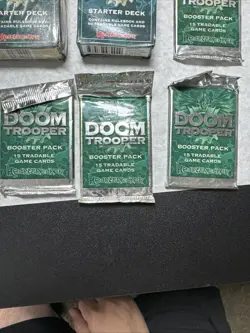 Doom Trooper LOT OF 2 Starter decks, 5 Booster Packs. All Cards Still Sealed - Image 2