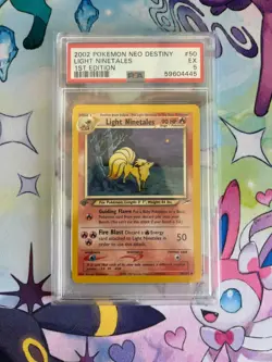 PSA 5 Light Ninetales 50/105 Uncommon Neo Destiny 2002 1st Edition Pokemon Card - Image 1